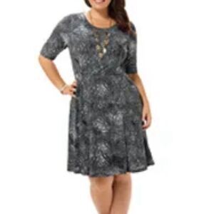 Spruce and Sage Eclipse Fit & Flare Dress 2x (16-18) $14